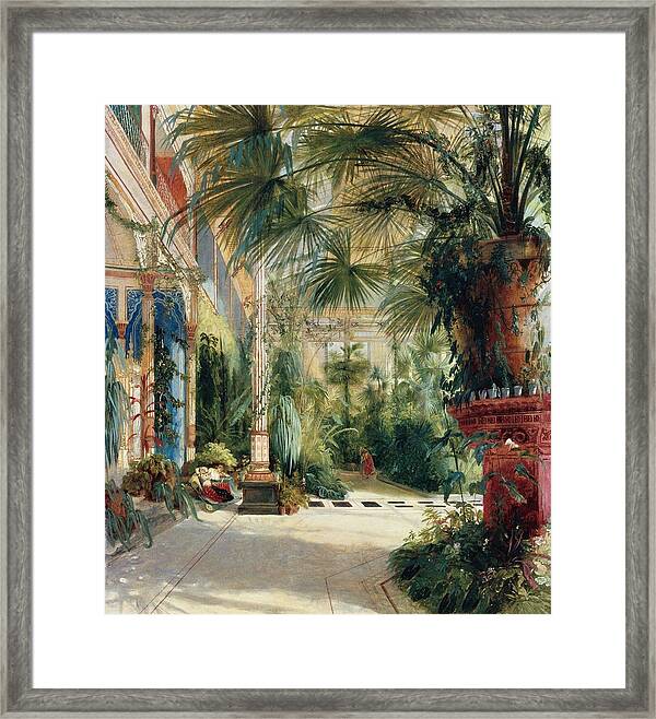 PAINTING BLECHEN THE ITNERIOR OF THE PALM HOUSE 12x16 " POSTER ART PRINT HP3185